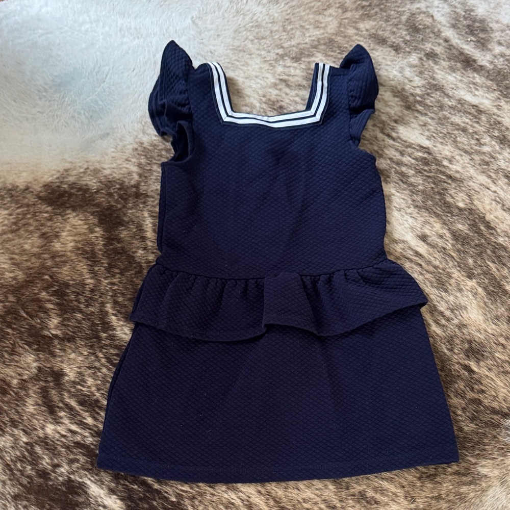 Janie and Jack Navy Dress with Ruffle Detail